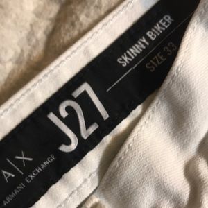 31 waist white Armani biker skinny’s great condition. Mildly worn